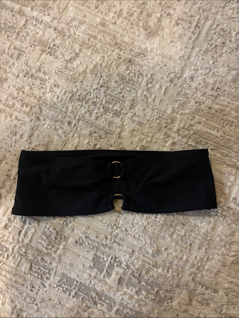 Black SHEIN ' Swim Bandeau Bottom with Gold Rings
